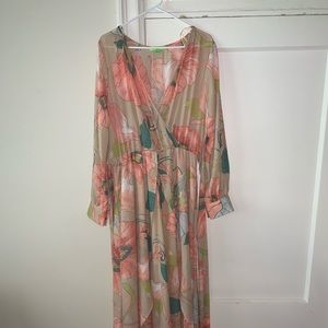Maxi long sleeve floral dress